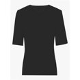 thumbnail image 4 of Women's Short Sleeve V Neck Casual Basic Solid Color Pullover Lightweight Soft Knit T-Shirt Tops, 4 of 5