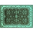 thumbnail image 1 of Ahgly Company Machine Washable Indoor Rectangle Oriental Turquoise Blue Traditional Area Rugs, 5' x 7', 1 of 4