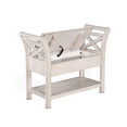 thumbnail image 3 of Sunny Designs 28" Farmhouse Wood Accent Bench with Storage in Marble White, 3 of 8