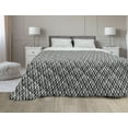 thumbnail image 1 of Abstract Down Alternative Comforter, Minimal Geometric Spiralling Circles Monochrome Linked Rings Round Illustration, Microfiber Quilt for All Season, 5 Sizes, Pearl Grey, by Ambesonne, 1 of 3