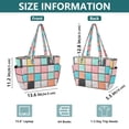 thumbnail image 4 of FORMRS Tote Bag for Women Quilted Large Capacity Travel Work Carry On Shoulder Handbag, Colorful Checkered Pattern, 4 of 7