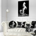 thumbnail image 3 of Designart Large White Horse Sculpture - Animal Throw Pillow - 12x20, 3 of 5