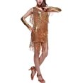 thumbnail image 1 of Robes de Danse Charleston Flapper à Franges à Sequins des Années 1920 Col en V Costumes_cadeau Spécial, 1 of 5