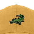 thumbnail image 2 of Dalix Alligator Cap Embroidered Mens Cotton Dad Hat Baseball Hat in Washed Gold, 2 of 5