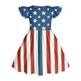 thumbnail image 6 of MKOSPLRT American Flag Dress for Kids 3-14 Years Flying Sleeve Summer A Line Dress Funny Stars Striped Graphic Midi Dress Girls Dresses, 6 of 6