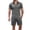 *Dark Gray, variant on VBVC Men's 2 Piece Summer Textured Short Sets, Short Sleeve Quarter Zip Shirt and Drawstring Shorts For Men,Black,S-3XL