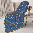 thumbnail image 3 of Rateoe Cosmos Rockets Pattern Flannel Throw Blanket, Ultra-soft Blanket for Bed, Couch, Car, Hypoallergenic Anti-pilling blanket-60"x50"(Vertical), 3 of 6