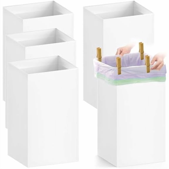 5 Pack Disposable Trash Cans 13 Gallon Reusable Garbage Cans Large Portable Cardboard Recycling Bins for Party Wedding Picnic, (13.5" L x 10.0" W x 21.7" H)$$Storage