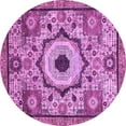 thumbnail image 1 of Ahgly Company Indoor Round Abstract Purple Modern Area Rugs, 3' Round, 1 of 4
