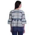 thumbnail image 2 of Moomaya T-Shirt à Col Rond pour Femmes à Manches Évasées, Haut Court en Coton Imprimé, Haut Décontracté, 2 of 4