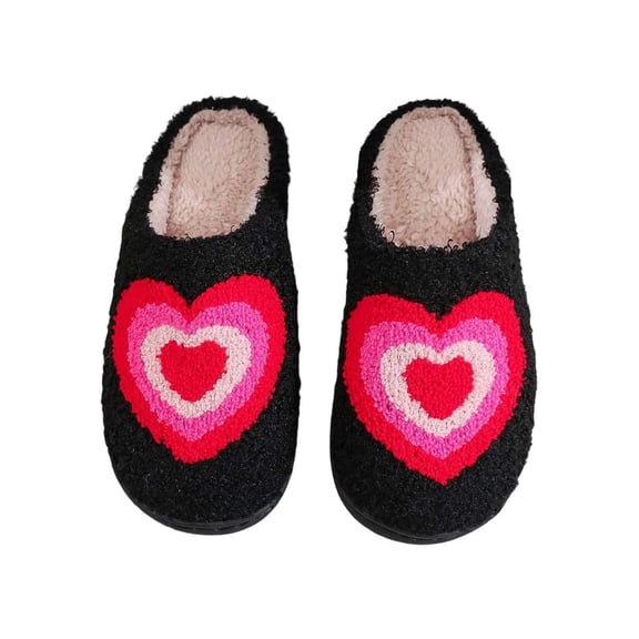 Gaexia Halloween Slippers Cute Cartoon Plush Warm Holiday House Shoes Winter Wool Lined Indoor Outdoor Fuzzy Slippers Warm Winter Gift for Women