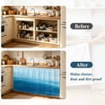 thumbnail image 4 of Sky Blue Ombre Cabinet Curtain 32"Wx55"L,Dustproof Pantry Door Curtain W/ Self Adhesive Tape,Modern Abstract Art Ocean Oil Painting Tall Storage Cover Privacy Drape for Bathroom Kitchen Laundry Room, 4 of 9