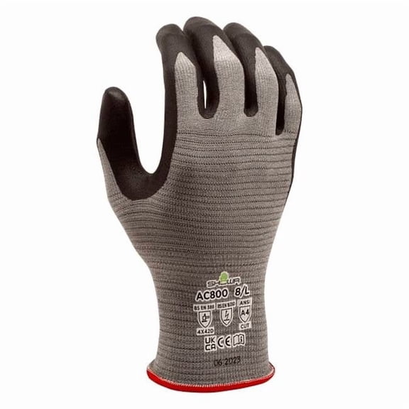 Showa Knit Gloves,Gray,7.6 in,XL,PR AC800XL-09