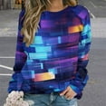 thumbnail image 2 of Sweatshirt For Womens Crewneck Colored Geometry Hoodies Teen Girls Cute, 2 of 7