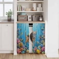 thumbnail image 6 of Ocean Diving Cat Kitchen Curtains 45 Inch Length, Coastal Coral Fish Marine Life Tiers Curtains for Bathroom Bedroom Cafe, Light Filtering Small Window Treatment Short Drapes 2 Panels 42"Wx45"L, 6 of 8