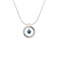thumbnail image 2 of Delight Jewelry Silvertone Mini Translucent Navy Paw Hockey Ring Charm Necklace, 18", 2 of 4
