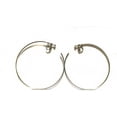 thumbnail image 2 of Large Clip on Earrings Simple Thin Hoop Earrings Silver Plated 3 inch Hoops, 2 of 2
