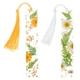 thumbnail image 1 of Uxcell 2packs Transparent Dried Flower Bookmarks for Women Reading, White Orange, 1 of 5