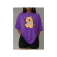 thumbnail image 1 of Playera Blusa De Capybara Con Paliacate Diseño Divertido Ropa Para Mujer Capibara Color Morado Talla Grande Marca Emil SaEs, 1 of 4