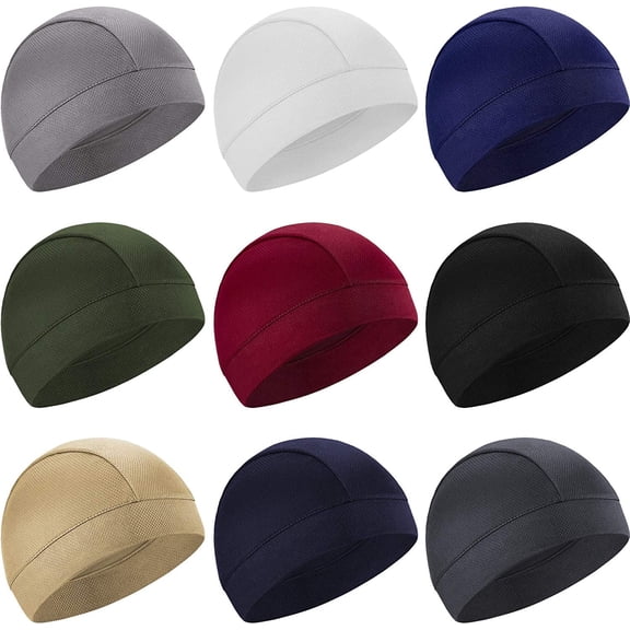 Skull Cap Moisture Wicking Beanie Cap Sun UV Protection Motorcycle Helmet Liner Cap