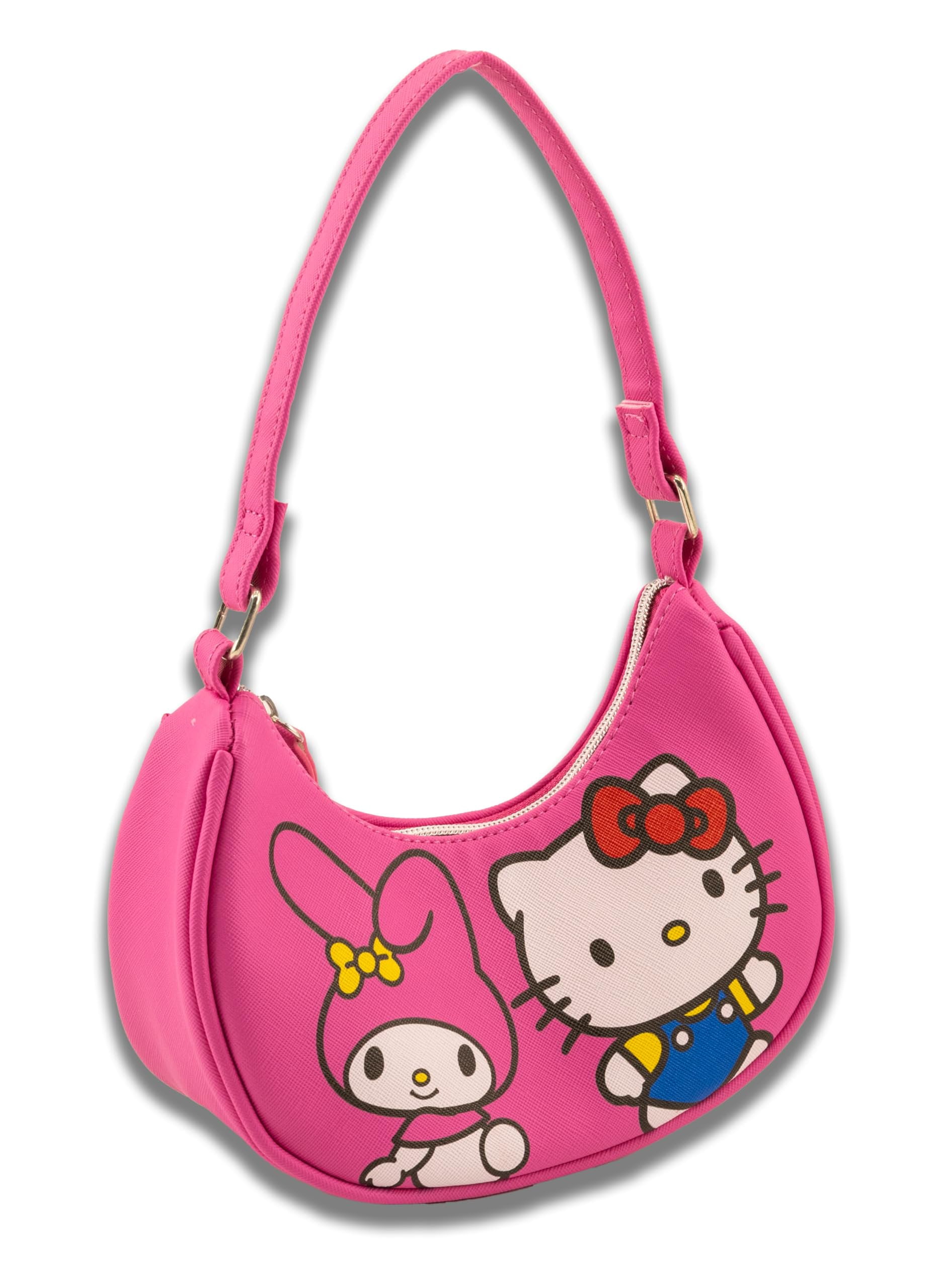 Sanrio Hello Kitty Hobo Handbag Purse for Girls  Crossbody Shoulder Bag with Adjustable Strap  Small PU Leather Toddler Purse, Preschool Handbag, Everyday Tote or Travel Mini Purse Ages 3+