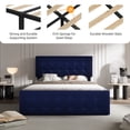 thumbnail image 1 of Full Size Platform Bed Frame with 4 Storage Drawers & Headboard,Faux Leather or Linen, Button Tufted Platform, Strong Wooden Slats,No Box Spring Needed, 1 of 7