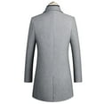 thumbnail image 3 of IYTR Mens Woolen Coat Long Sleeve Jacket Zipper Lapel Fashion Woolen Overcoat Jacket with Pocket Solid Color Gray XXXL, 3 of 6