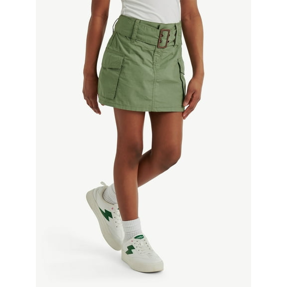 Justice Girls Cargo Skirt with Belt, Sizes 6-18, Slim & Plus