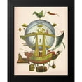 thumbnail image 2 of Fab Funky 12x14 Black Modern Framed Museum Art Print Titled - Minerve Hot Air Balloon, 2 of 5