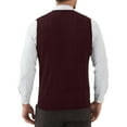thumbnail image 4 of Huankd Men's Solid Sweater Vest Sleeveless Knit V Neck Spring Winter Casual Pullover Top Wine L, 4 of 8