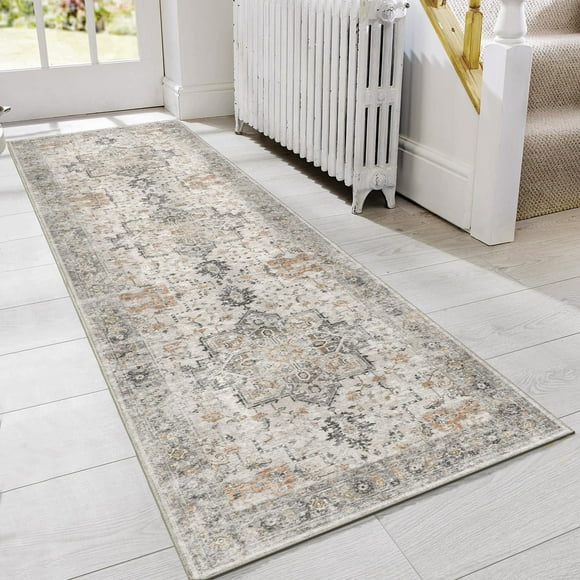 GENIMO Area Runner Rugs 2x6 for Living Room, Non-Slip Machine Washable Rug for Hallway Kitchen, Low Pile Print Rug for Bedroom Dining Room Home Offic