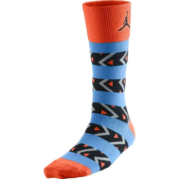 Jordan AJXI Riverwalk Crew 1 Men's Socks Electro Orange/Blue/Black Size Small 3Y-5Y