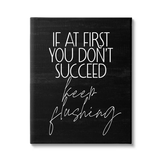 Stupell Industries Keep Flushing Funny Bathroom Graphic Art Gallery Wrapped Canvas Print Wall Art, Design by Lil' Rue