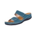 thumbnail image 5 of Xucatan Women's Fashionable Peep Toe Wedge Slides with Metal Buckle Accent, Thick Platform Sole Comfortable Slippers, Slip-On Summer Sandals with Cushioned Footbed Gift, 5 of 6