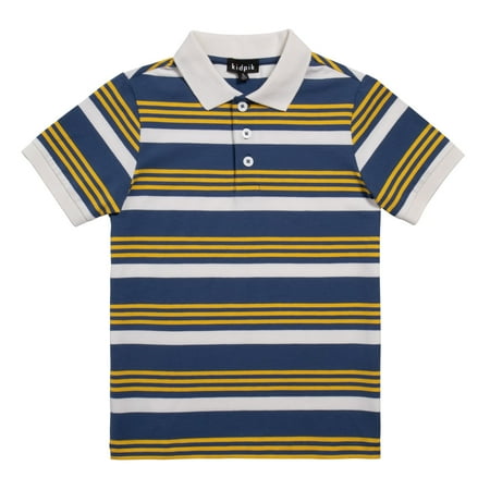 

KIDPIK Boys Short Sleeve Top Short Sleeve Stripe Polo Size: 2T - 3T