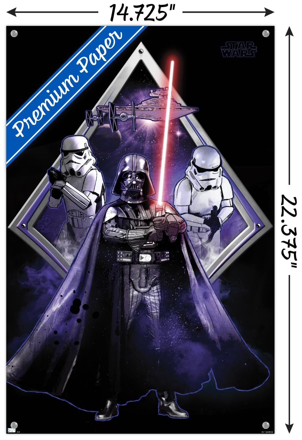 Star Wars: Original Trilogy - Villains Badge Wall Poster with Pushpins, 14.725" x 22.375"