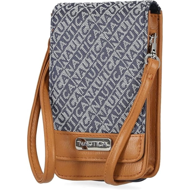 Bandolera Nautica Catalina RFID de piel vegana azul índigo