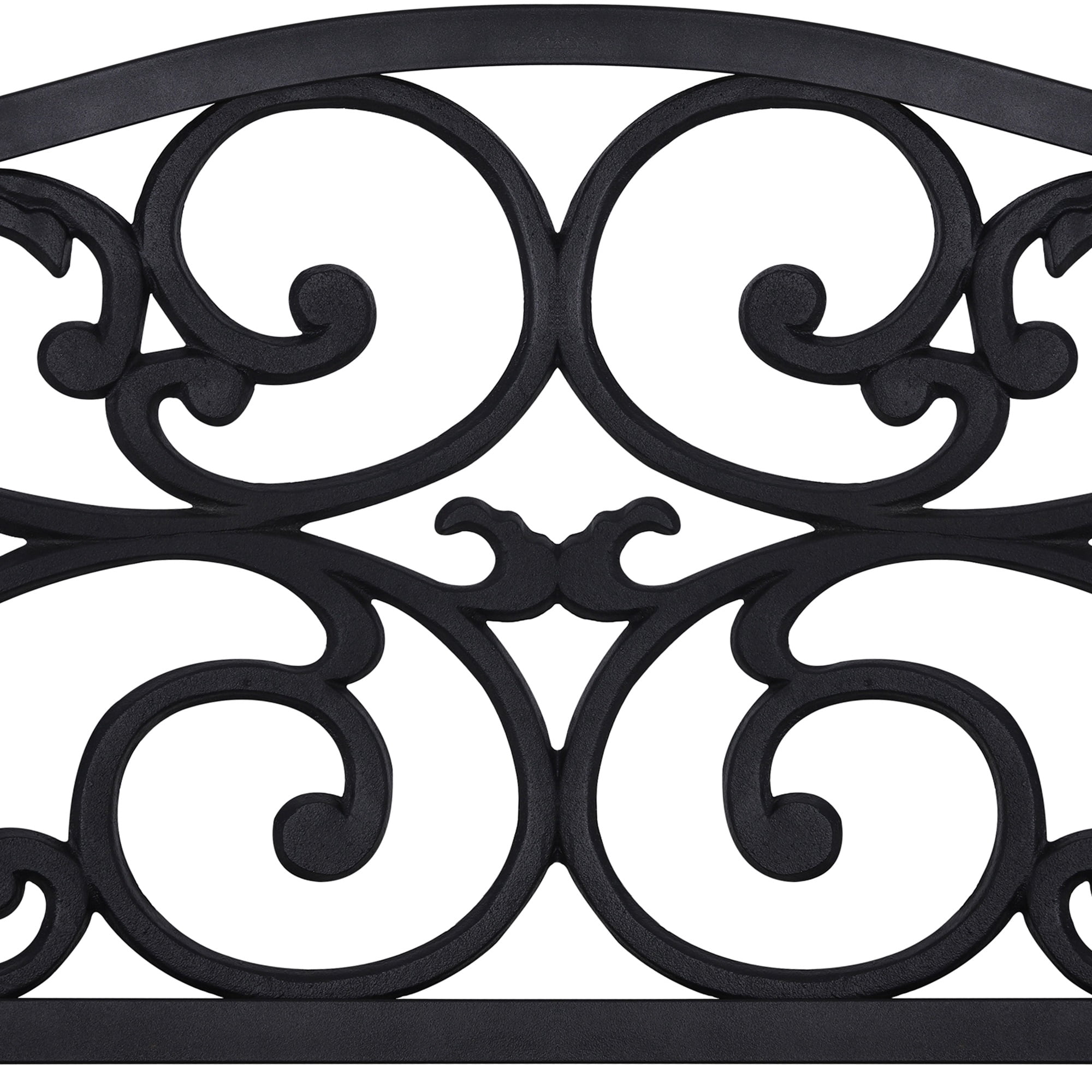 Summit Living 50" Outdoor Garden Bench Chairs, Cast Iron Metal Frame Patio Park Bench, Black