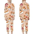 thumbnail image 3 of Suhoaziia Casual Pajamas Set for Kids Skin Friendly Long Sleeve Sleepwear 2pcs Love Cute Dog Daily Wear Multi-Season Fit 3T-4T Children Breathable Spring/Fall Clothing, 3 of 5