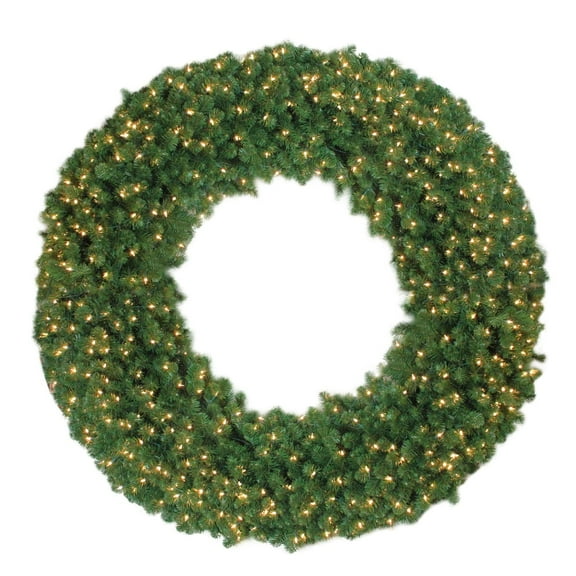 Northlight PVC Prelit Fir Clear Incandescent Corded Wreath, 72" (Green)