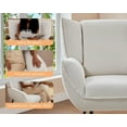 thumbnail image 2 of AMERLIFE Chair Set- Upholstered Living Room Chair with High Wingback, White Corduroy Chair Set of 2, 2 of 5