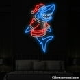 thumbnail image 2 of Glowneon Shark Christmas Neon Sign, Shark With Santa Hat LED Sign, Shark Lover Gift, 2 of 5