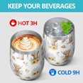 thumbnail image 4 of 12oz Stemless Wine Tumblers Highland Cow Sunflower Hat Boot Pattern Vacuum Insulated Stainless Steel Travel Tumbler Cups Mug with Lid and Straw for Champaign,Cocktail,Beer with Cleaning Brush, 4 of 5