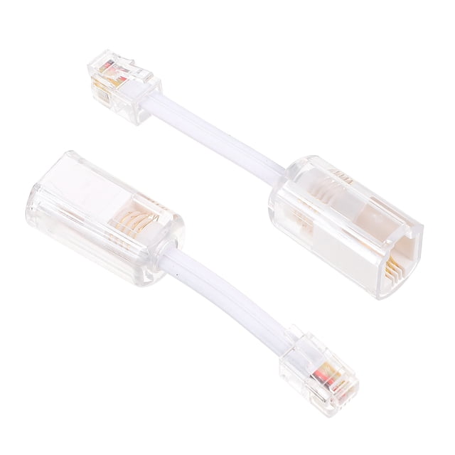 MasteelfCA 2Pcs Telephone Cord Detanglers RJ9 Extended Rotating Anti-Tangle Swivel Adapters