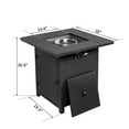 thumbnail image 5 of 28 Inch Propane Fire Pit Table, 50,000 BTU Steel Propane Firepit with Lid & Pulse Ignition System, Outdoor Gas Fire Pit Table with Lava Rock & Imitation Rattan Weave Texture for Backyard Patio Garden, 5 of 7