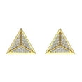 thumbnail image 3 of Diamond Stud Earrings Triangle Pyramid Diamond Earrings 10K Gold 0.75 CT TW, 3 of 4