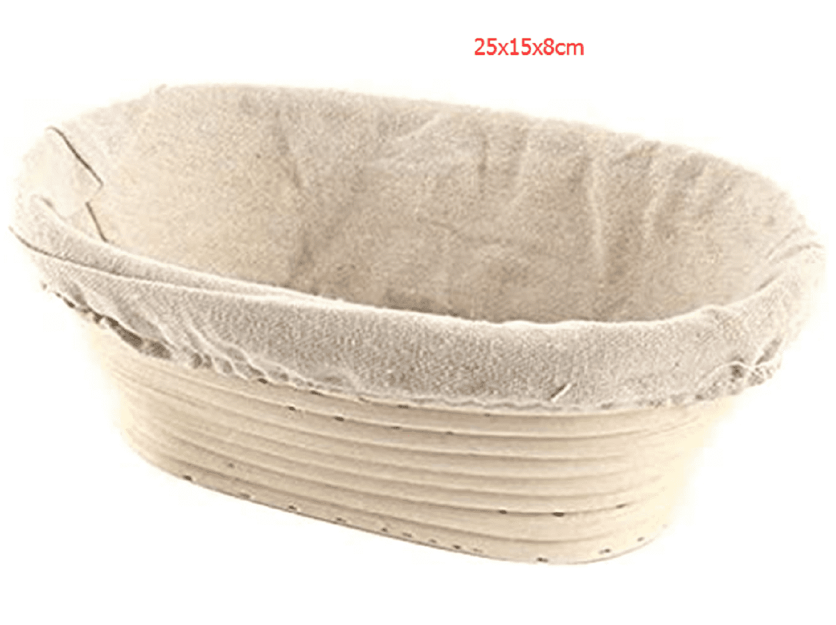 1x Oval Bread Proofing Proving Basket 25x15x8cm Sour Dough proofing Artisan Bread Rattan Banneton Brotform