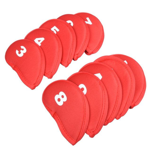 Naiovety Paquete de 10 fundas para palos de Golf, Kit de fundas para cabeza de etiqueta de número, Protector portátil para deportes al aire libre, Golf Rojo Naiovety OD021171-01