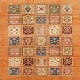 thumbnail image 1 of Ahgly Company Machine Washable Indoor Square Abstract Orange Area Rugs, 4' Square, 1 of 7
