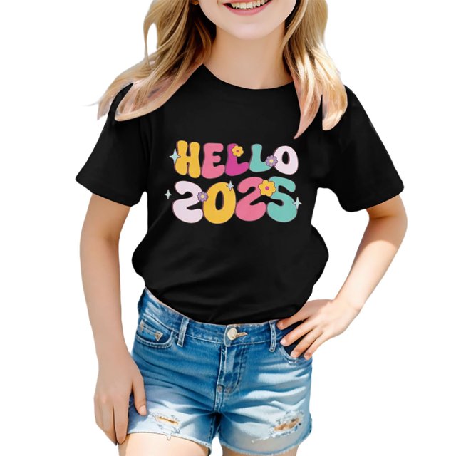 Chandails à Capuchon pour Filles Imprimé Graphique Lettre Pulls Manches Courtes Décontracté Doux T-Shirt